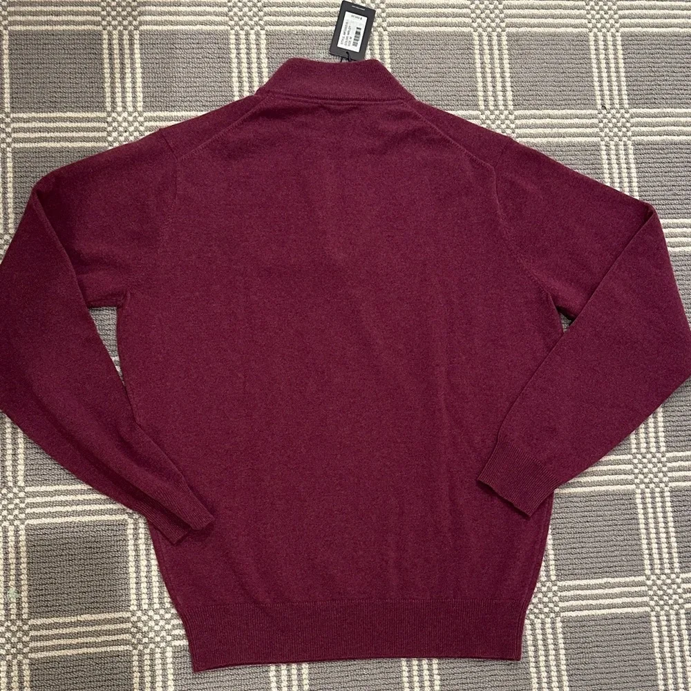 Peter Millar Men's Burgundy Zip-Up Sweater - Picture 5 of 7
